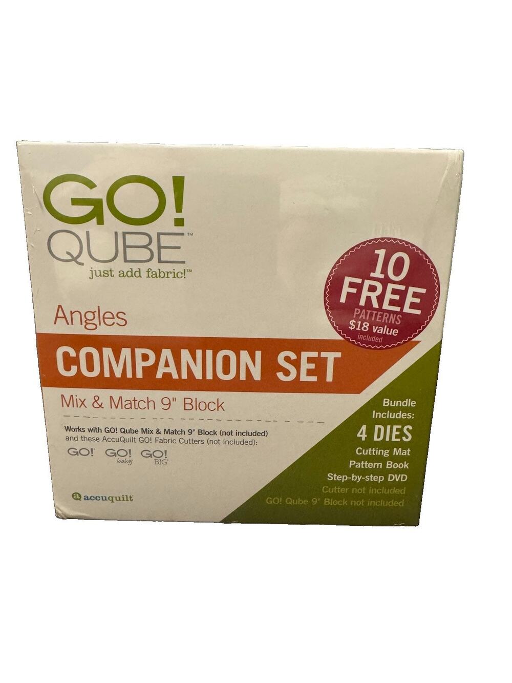 Accuquilt GO! Qube Angles Companion Set Mix and Match 9" Block # 55790
